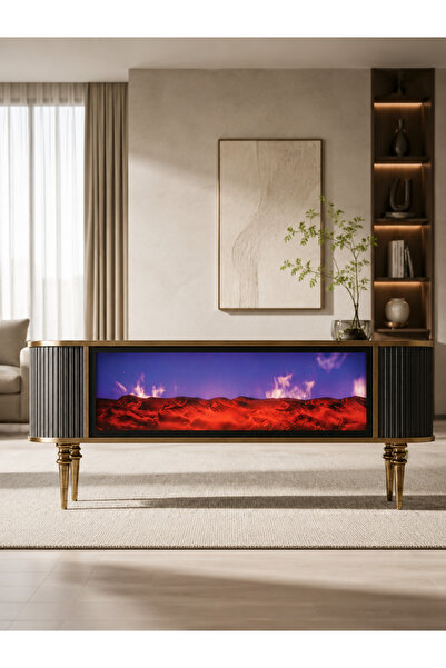 Sar Pakete Lüx Şömineli Tv Ünitesi & Sehbası