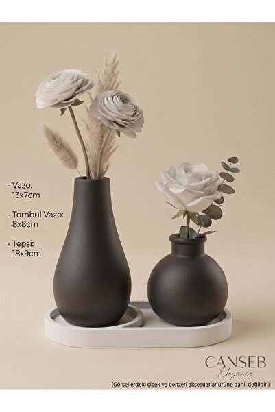 CANSEB Elegance 3lü Premium Avangard - Vazo Set - Kendinden Kokulu