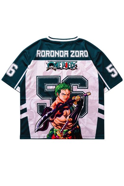 Fuddy Moda Unisex One Piece Zoro 56 Forma, Oversize Anime Temalı Jersey Tshirt