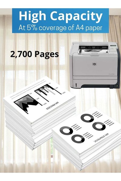Generic خرطوشتي حبر طابعة CE505A 05A أسود متوافقان مع طابعات HP LaserJet P2035 P2035n P20