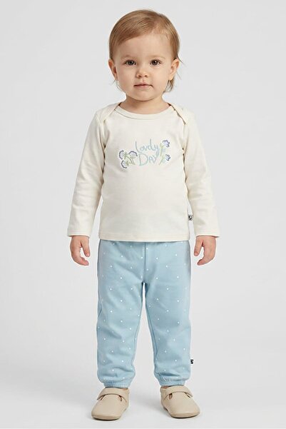 Popees Toddlers Girl 2Pcs Embroidered Top And Pants Set, Multicolor