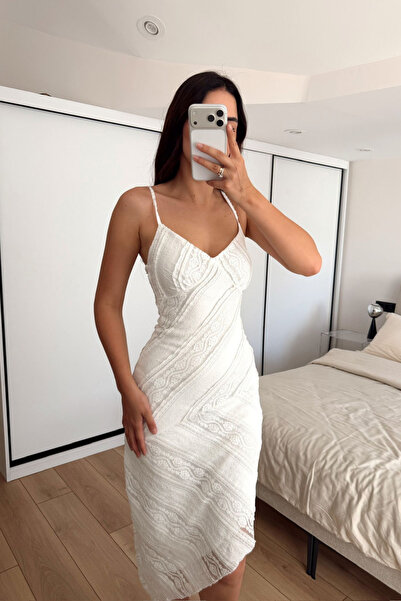 Sindimoda Begüm İp Askılı Midi Elbise 3082