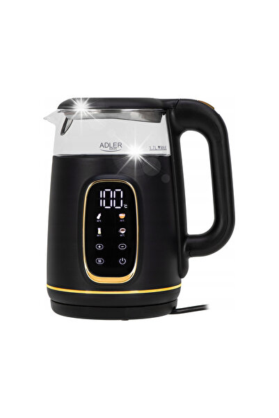 adler Fierbător electric cu reglare a temperaturii, sticlă, 1,7L, control tactil