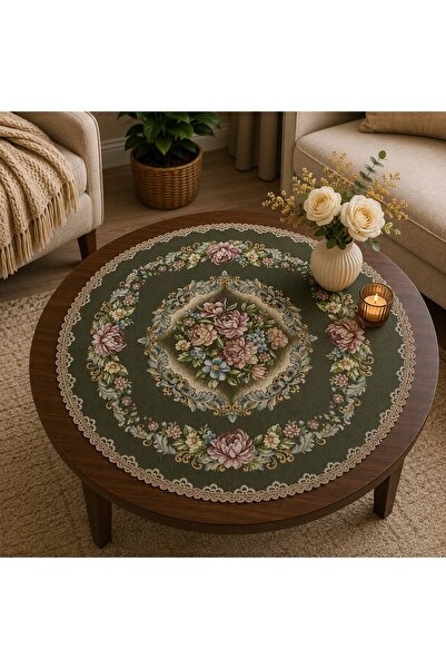 Yeshome Collection Buchet Regal 95 cm Husă rotundă pentru masă de cafea, tip ...