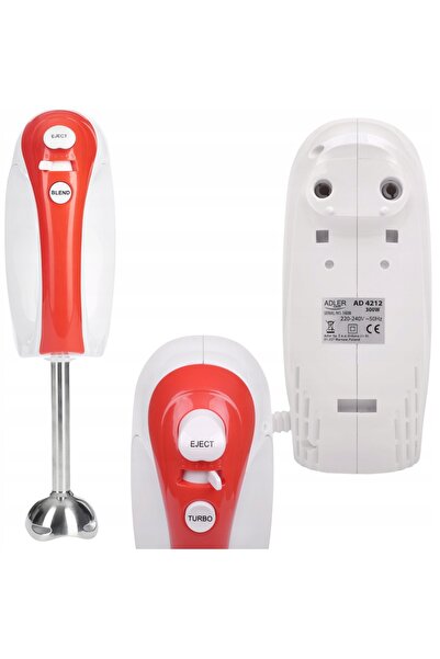 NO BRAND Mixer cu ad 4212, 5 viteze, 300W, alb, roșu, capac de amestecare
