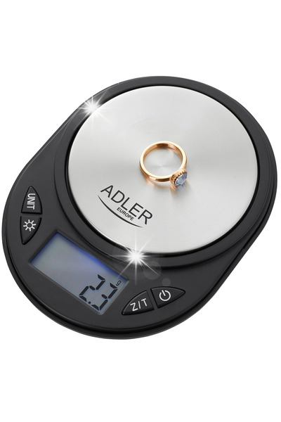 adler Cântar de bucătărie electronic de precizie 0,1g 0,75kg LED negru