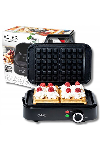 adler Aparat de făcut vafe puternic, de 2000W, pentru 2 vafe mari, cu control...