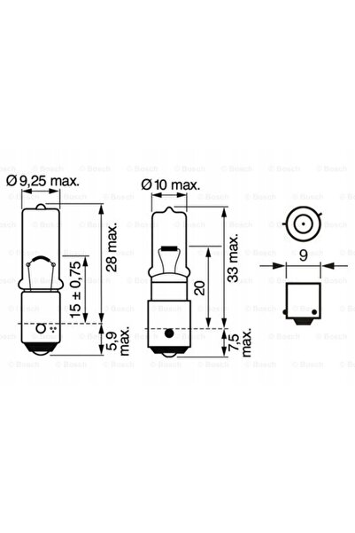 Bosch 10x H6W 12V 6W SET BULBURI CU LUMINĂ PURĂ PENTRU LUMINI DE POZIȚIE