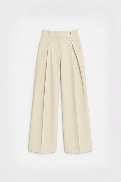 Antioch Cream Pleated Women's Trousers