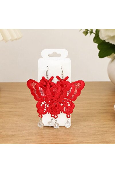 idei Pair of long fabric earrings, various designs, hypoallergenic hooks, acc...