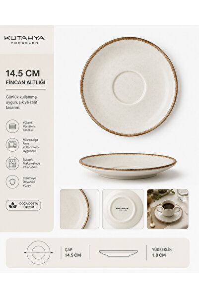 Kütahya Porcelain 14.5 cm Cup Coaster – Elegant and Durable Presentations