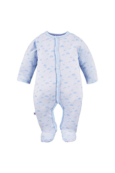 EEVI Baby boys' long-sleeved overall, blue with clouds, 50-62