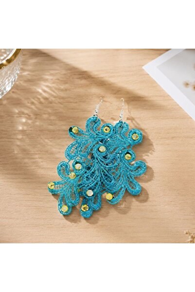 idei Pair of long fabric earrings, various designs, hypoallergenic hooks, acc...