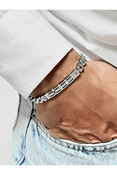 FERRO Silver Steel Men's Bracelet Frj10200A-A 2 Year Warranty Gift Boxed