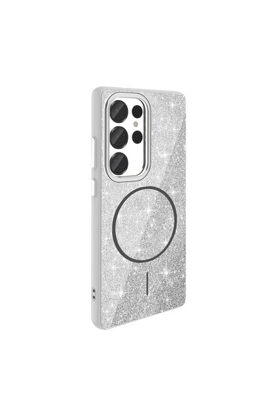 zore Galaxy S25 Ultra Case Non-Spill Glitter Silicone Magsafe Camera Raised Brsa