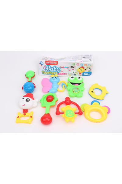 First Step Baby Rattle Set 8PCS BM6008-1B25 – Multi-Color Sensory Development...