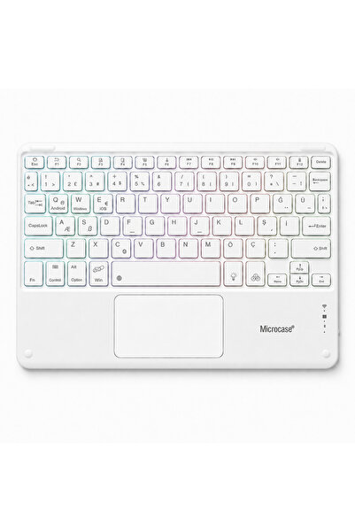Microcase Touchpad RGB Tablet ve Telefonlar için Türkçe Bluetooth Klavye- AL5890