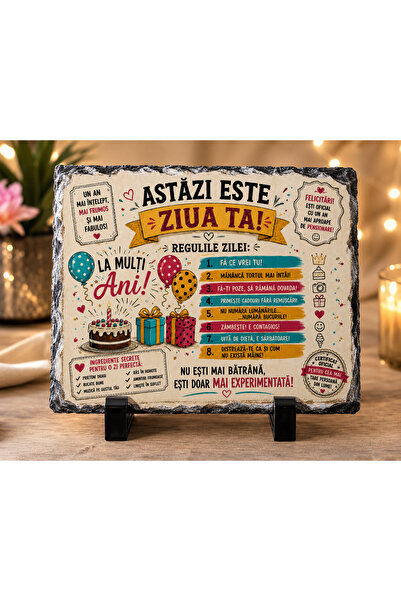 hiperborea Ardezie Personalizată – „Astăzi este ziua ta!” (F) – Cadou Amuzant...
