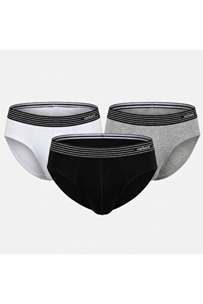 Cacharel Men's 3-Pack Slip 1321/White-Black-Grey