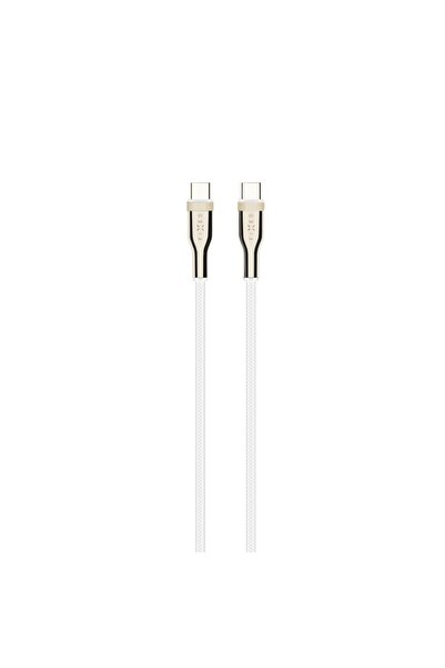 NO BRAND Cablu împletit USB-C - USB-C FIXED 100W 0,5 m Alb