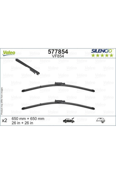 VALEO Silencio FlatBlade OE wiper blade Top Bottom Set 650/650 mm
