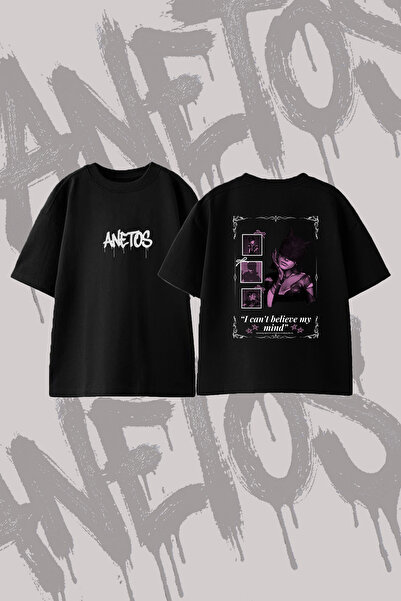 Anetos Ariana Grande Catwoman_1 Design Back Printed Cotton Black Oversize T-S...