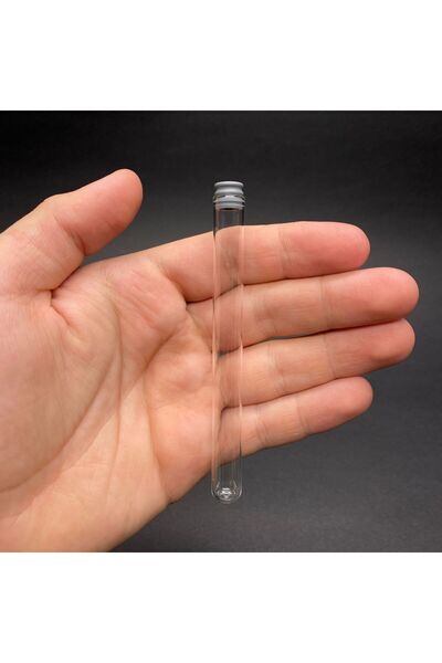 labshop41 5 Ml Cam Deney Tüpü 10 Cm , Gri Kauçuk Tıpalı 5 Cc Cam Tüp x 10 Adet