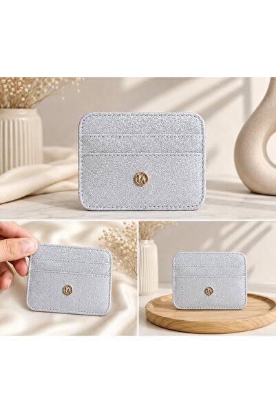 EMKSHOP Women's Card Holder with Glitter, Minimal and Stylish Design