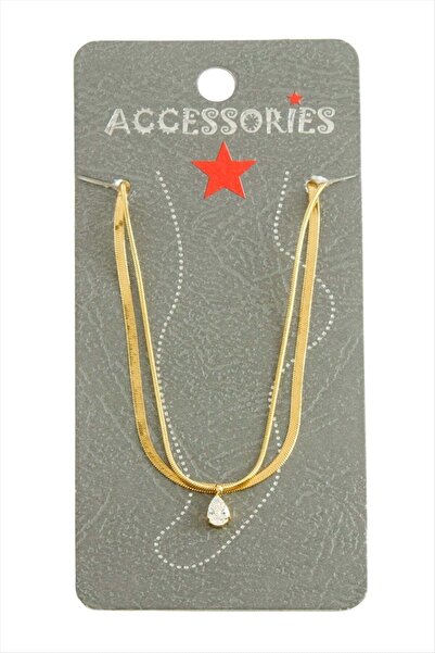 Marsilyan Luxury Steel Anklet with Drop Zircon Stones Ilkel-Bjt940