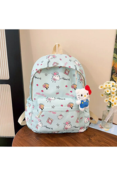 Hello Kitty حقيبة ظهر هيلو كيتي، حقيبة مدرسية. مع دمية قطيفة صغيرة