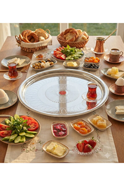 Genel Markalar BÜYÜK ÇELİK PASLANMAZ SİNİ TEPSİ SOFRA