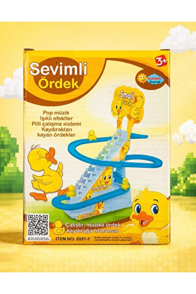 elaa aksesuar Merdiven Çıkan Işıklı-Müzikli Dön Dolaş Ördek Oyunu- Sevimli Ör...
