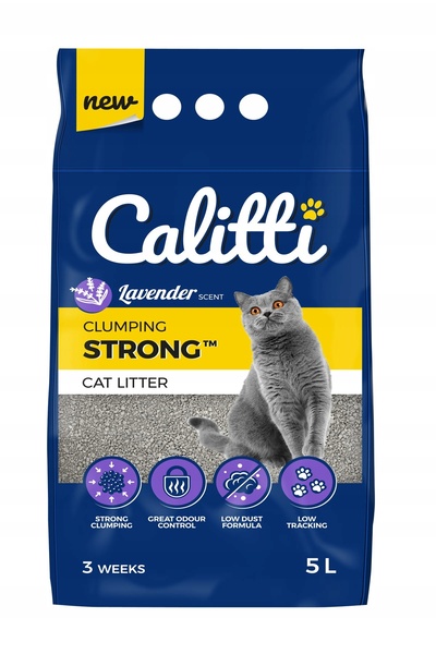 NO BRAND Cuarț pentru pisici CALITTI Strong Lavandă 5 L Bentonită