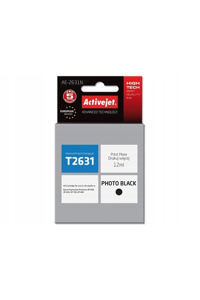 NO BRAND Cerneală ACTIVEJET pentru Epson 26 T2631 Negru 12 ml