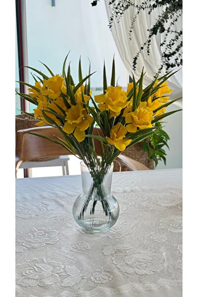 Diba HomeArt Decorative Artificial Yellow Daffodil Bunch with 5 Heads (4 Bunc...