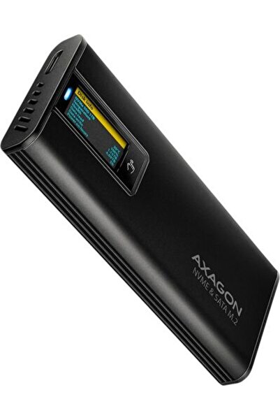 Axagon SSD EEM2-SD2B, USB-C 10Gbps, NVMe, Display box