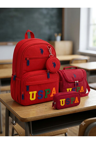 U.S. Polo Assn. Unisex Okul Sırt Çantası Seyahat Günlük Çanta Beslenme Çantas...