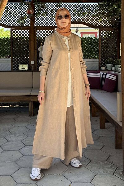 Rabia Şamlı Deep Linen Suit Beige