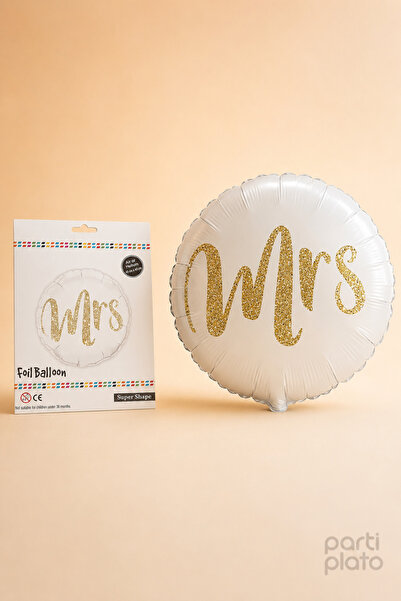 He2 Balloons بالون فويل مطبوع عليه Mrs Yazılı مقاس 18 بوصة 45 سم، بالون ذهبي ...