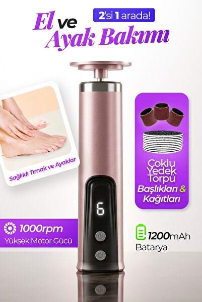 auhma Ahb-07 Electric Foot and Nail File |   2-in-1 Pedicure Device |   6 Spe...