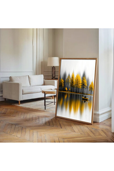 alphobitasarım Pictură decorativă cu tematică de reflexie, cu detalii în galb...