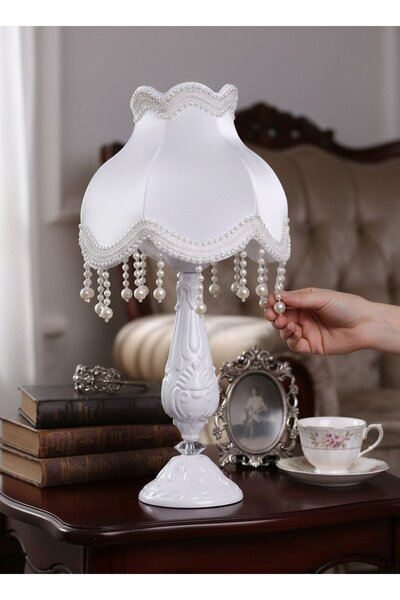 Dekovien White Angel Velvet Covered Headboard with White Metal Legs Classic M...