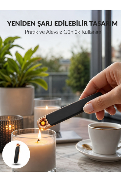 Genel Markalar YENİ Elektronik Çakmak – Lüks Tasarım, Rüzgarda Sönmez Yeni Ne...