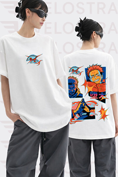 Velostra Unisex Jujutsu Kaisen Sukuna Anime Printed Oversize Crew Neck Cotton...