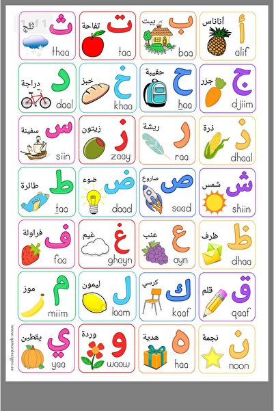 TELLGRAF Arabic Alphabet Board (Measures 25X35 Cm.)