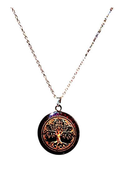 Oxolux, Lavinia Tree of Life necklace, in gift box, contrasting design, women...