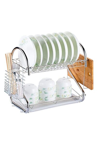 DubaiGallery Dish Drying Rack Over the Sink, 2-Tier Dish Rack with Utensil Ho...