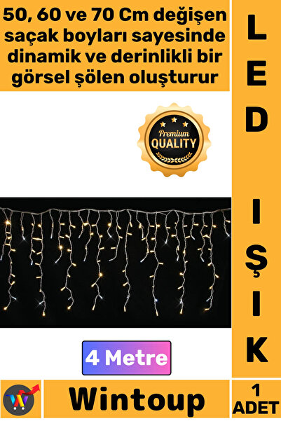 Wintoup #Led Dekoratif Dış Mekan Mağaza Süsleme Işığı 4 Metre Şık 20 Saçaklı ...