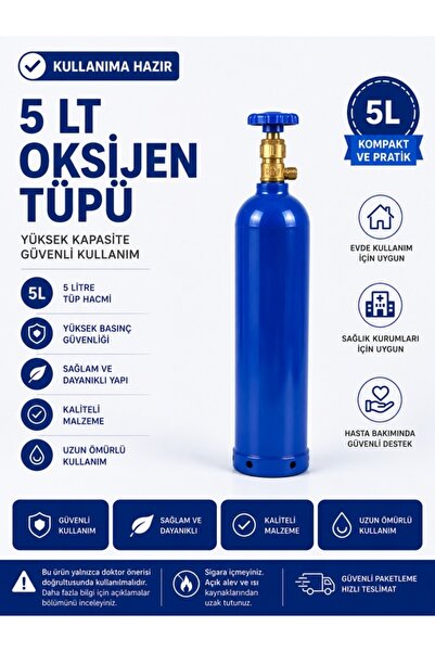 DETAMED Oksijen Tüpü 5 lt(Dolu)