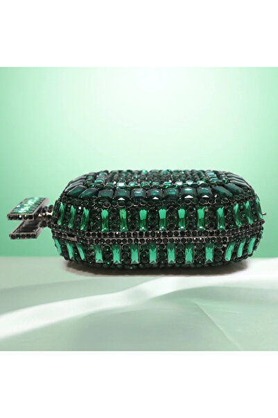 Svarn Atelier Elixir Emerald Crystal Clutch Bag Rhinestone Bag